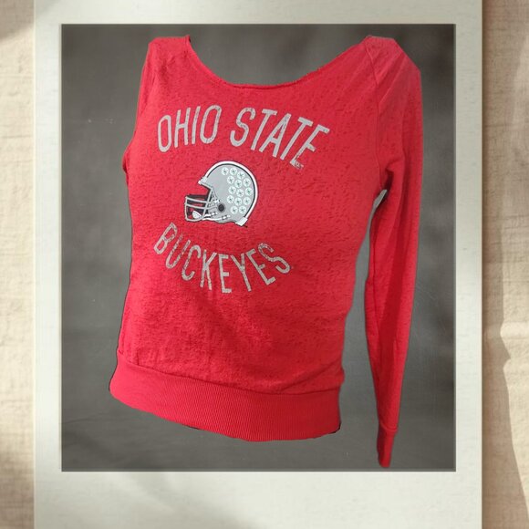 Ohio State Buckeyes Red Sweatshirt | Size L Juniors - Picture 1 of 5